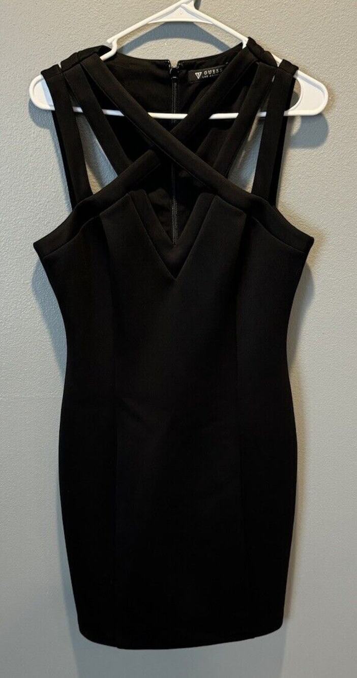 Guess Black Strappy Bodycon Dress Women's 10